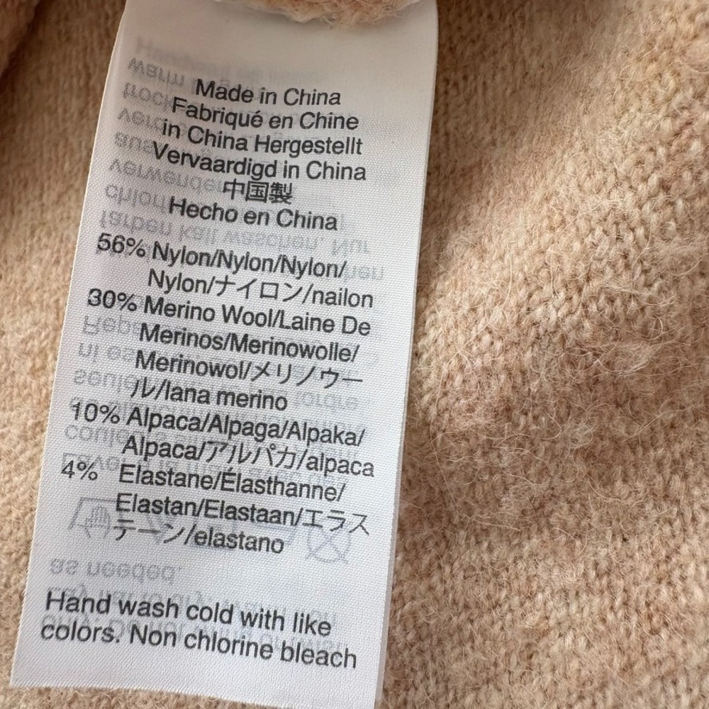 J.Crew‎ Merino Wool Alpaca Blend V-Neck Sweater Womens Small Neutral Beige EUC - Picture 12 of 13
